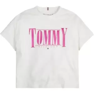 Image of Tommy Hilfiger Tommy Sateen Logo Tee S/S - Neutral