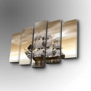 Image of 5PUC-150 Multicolor Decorative Canvas Painting (5 Pieces)