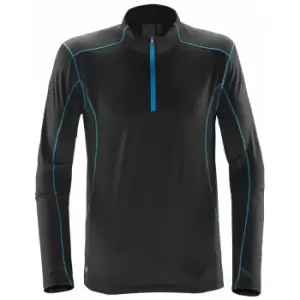 Image of Stormtech Mens Pulse Zip Neck Fleece Top (S) (Black/Electric Blue)