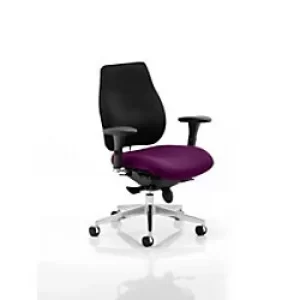 Image of Dynamic Synchro Tilt Posture Chair Multi-Functional Arms Chiro Plus Tansy Purple Seat Optional Headrest High Back
