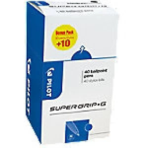Image of Pilot Super Grip G Ballpoint Pen Medium 0.3mm Blue Pack of 40