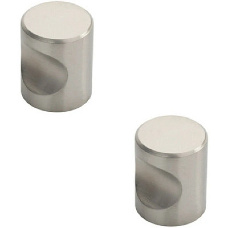 Image of Loops 2x Cylindrical Cupboard Door Knob 25mm Diameter Stainless Steel Cabinet Handle Metallics unisex