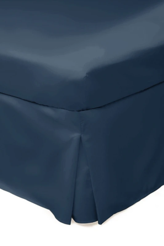Image of Belledorm Easy Care 200 Thread Count Cotton Polyester Percale Platform Valance in Navy Size: Double Navy Unisex Double