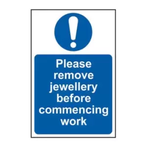 Image of Please Remove Jewellery Before Commencing Work - Sav (200 x 300mm)