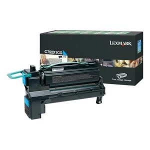 Image of Lexmark C792X1CG Cyan Laser Toner Ink Cartridge