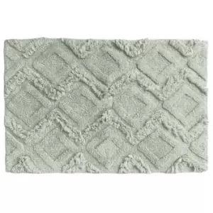 Image of The Linen Yard Diamond Tufted Bath Mat (One Size) (Moonbeam)