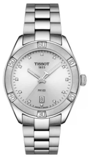 Image of Tissot Womens PR 100 Sport Chic Diamond Set Date Display Watch