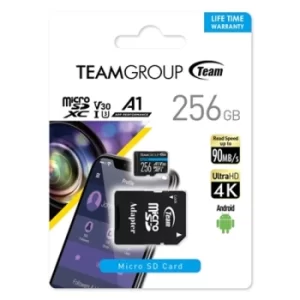Image of Team Elite A1 256GB MicroSDXC UHS-1 Flash Card with Adapter (for Android & 4K)