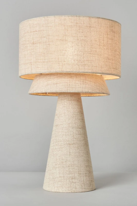 Image of BHS Lighting Terri Tiered Shade Table Lamp in Natural Natural Unisex
