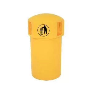 Image of VFM Spacebin Hooded PlasticGalvinised Liner Tidyman 145L Ylw 394240