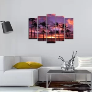 Image of 5PATHW-1 Multicolor Decorative Canvas Painting (5 Pieces)