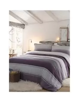 Image of Fusion Betley Brushed Cotton Duvet Cover Set Plum - Sk
