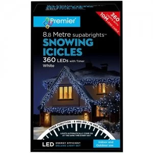 Image of Premier Decorations 360 LED Snowing Icicle Lights - White