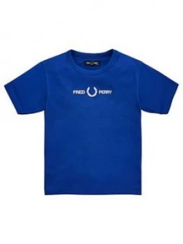 Image of Fred Perry Boys Embroidered Logo Short Sleeve T-Shirt - Cobalt Size 7-8 Years