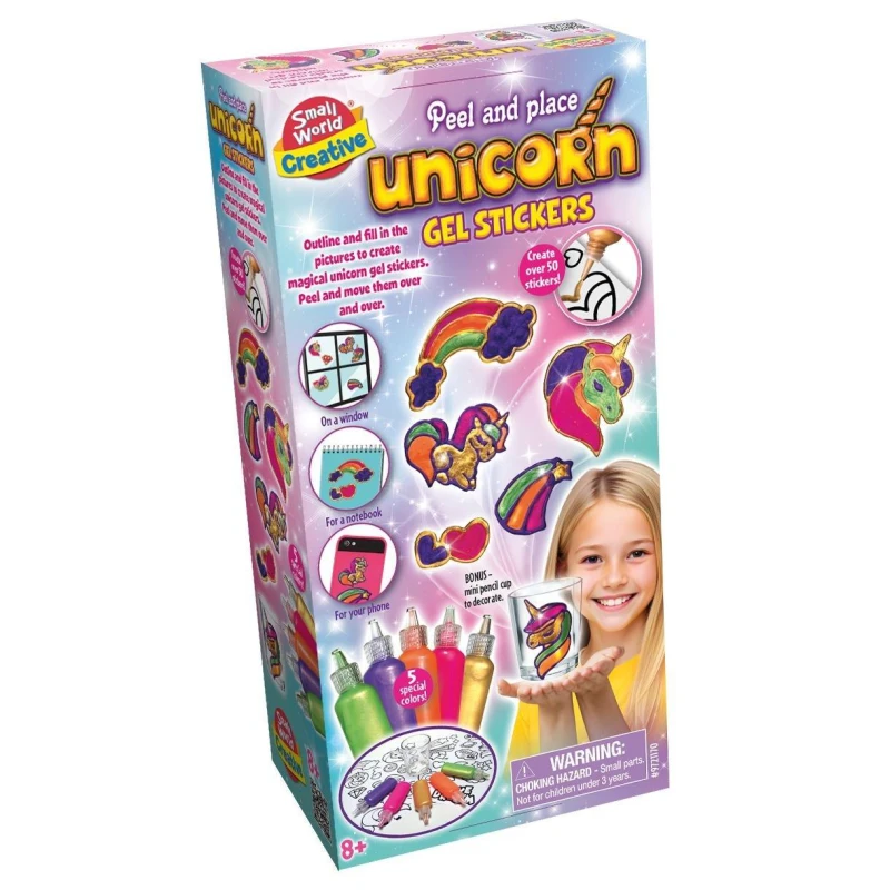 Image of Small World Toys Peel And Place Unicorn Gel Stickers Multi unisex One Size