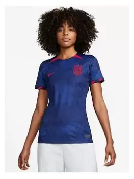 Image of Nike USA 2023 Womens Away Stadium Short Sleeved Shirt - Blue Size M, Women