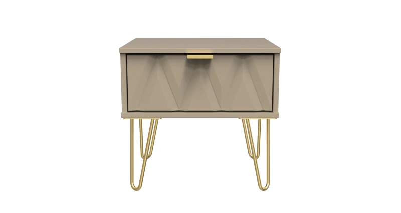 Image of Dallas 1 Drawer Side Table In Mushroom (Ready Assembled)