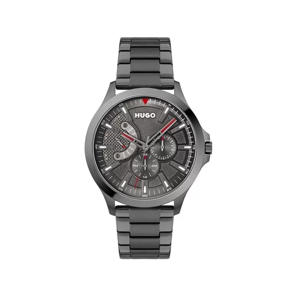 Image of HUGO 1530247 Leap Grey IP Bracelet Watch - W45342