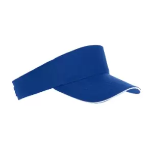 Image of SOLS Unisex Ace Sun Visor (One Size) (Royal Blue/White)