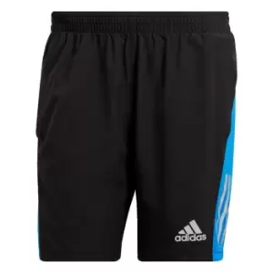 Image of adidas Own the Run Shorts Mens - Black / Blue Rush / Reflective