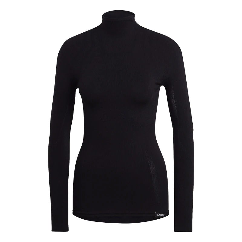 Image of adidas Terrex DRYNAMO Merino Turtleneck Womens Black female 10 (S)