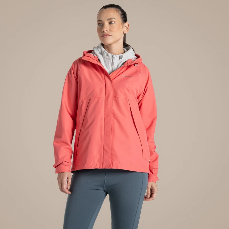 Image of Craghoppers Womens Ossus Waterproof Jacket in Coral Size: 18 Coral Female 18