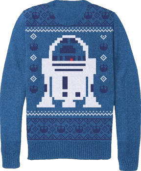 Image of Star Wars Mens Christmas R2-D2 Knitted Jumper - Blue - S