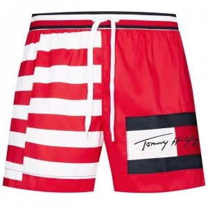 Image of Tommy Bodywear Medium Stripe Shorts - Glare Red
