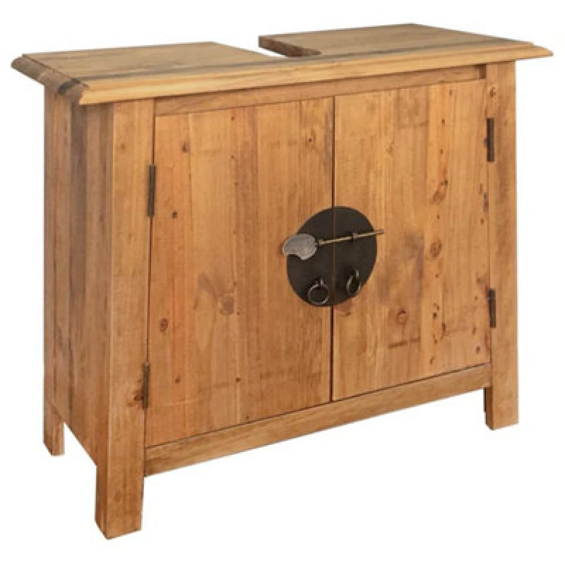 Image of vidaXL Solid Recycled Pinewood Bathroom Vanity Cabinet 70x32x63cm Storage Unit