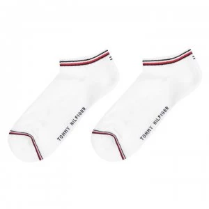 Image of Tommy Bodywear Icon 2 Pack Trainer Socks - White