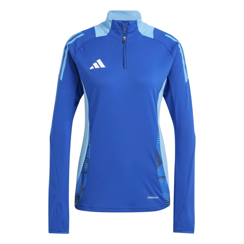 Image of adidas Womens Tiro24 Quarter Zip Fleece Royal Blue female 6 (XXS)