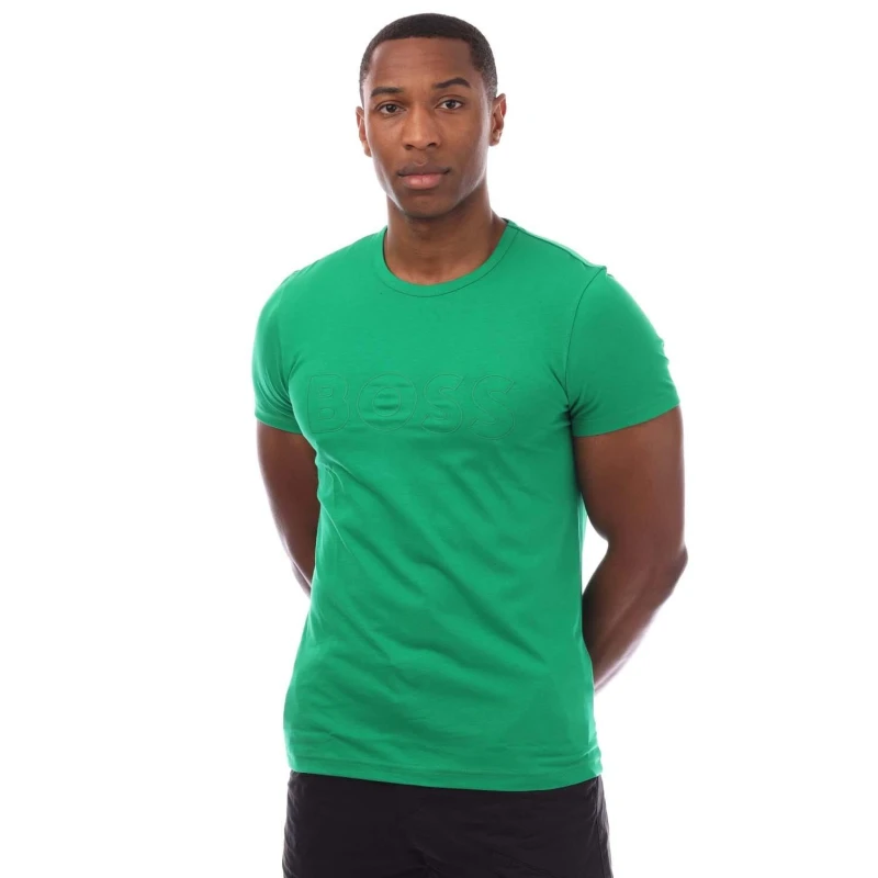 Image of Boss Teebo Logo Detail T-Shirt Green male XL