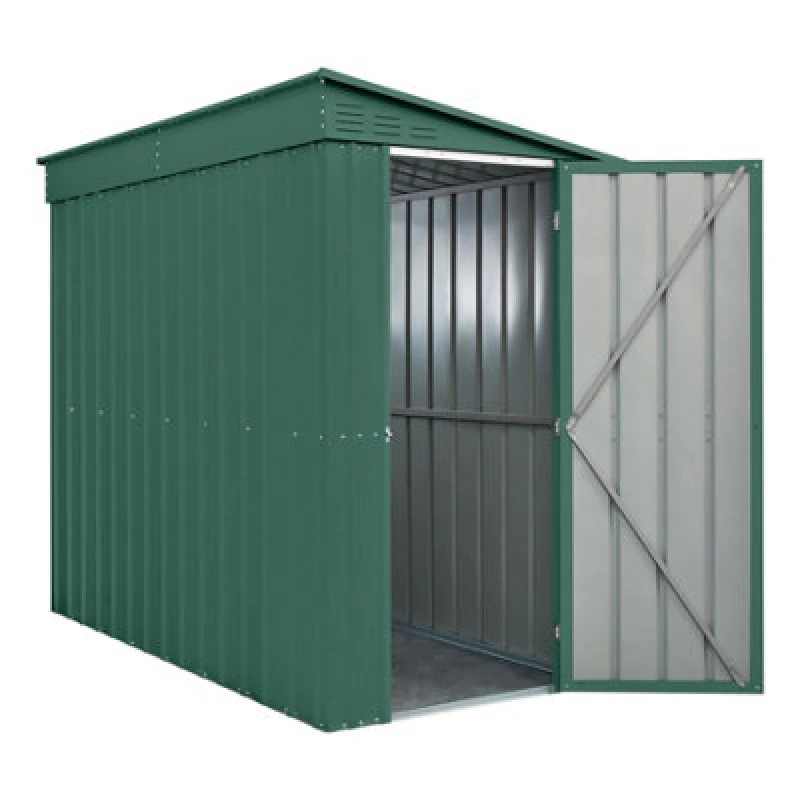 Image of Waltons Globel 4 X 8 Lean-To Metal Garden Storage Shed - Green