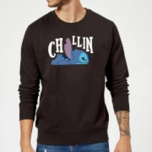 Image of Disney Lilo And Stitch Chillin Sweatshirt - Black - M