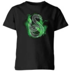 Image of Harry Potter Slytherin Geometric Kids T-Shirt - Black - 3-4 Years