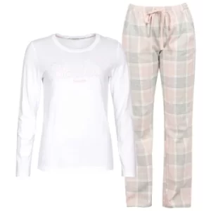 Image of Barbour Womens Phoebe PJ Set Pink Tartan Large