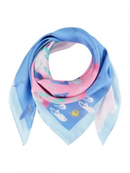 Image of Kate Spade New York California map silk scarf Blue