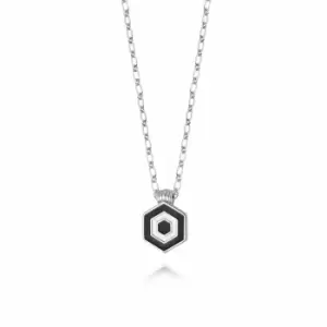 Image of Daisy London 925 Sterling Silver Hexagon Palm Necklace Sterling Silver