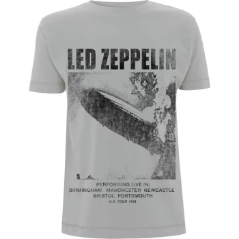 Image of Led Zeppelin - UK Tour '69 LZ1. Unisex Medium T-Shirt - Grey