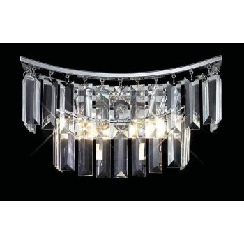 Image of Gianni wall light 2 bulbs polished chrome / crystal