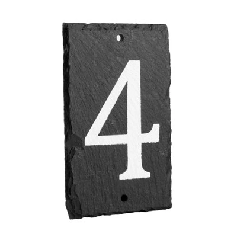 Image of Nicola Spring Slate House Sign - 9 X 14.5Cm - Number 4