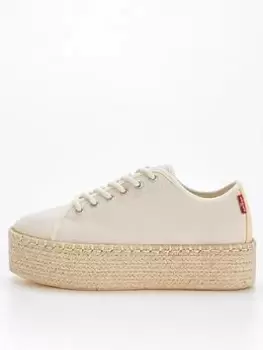 Image of Levis Tijuana 2.0 Espadrille Trainer - Beige, Beige, Size 4, Women