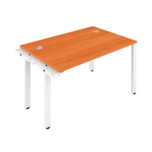 Image of Jemini 1 Person Extension Bench Desk 1200x800x730mm Beech/White KF808541