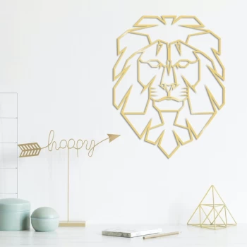 Image of Lion - Gold Gold Decorative Metal Wall Accessory
