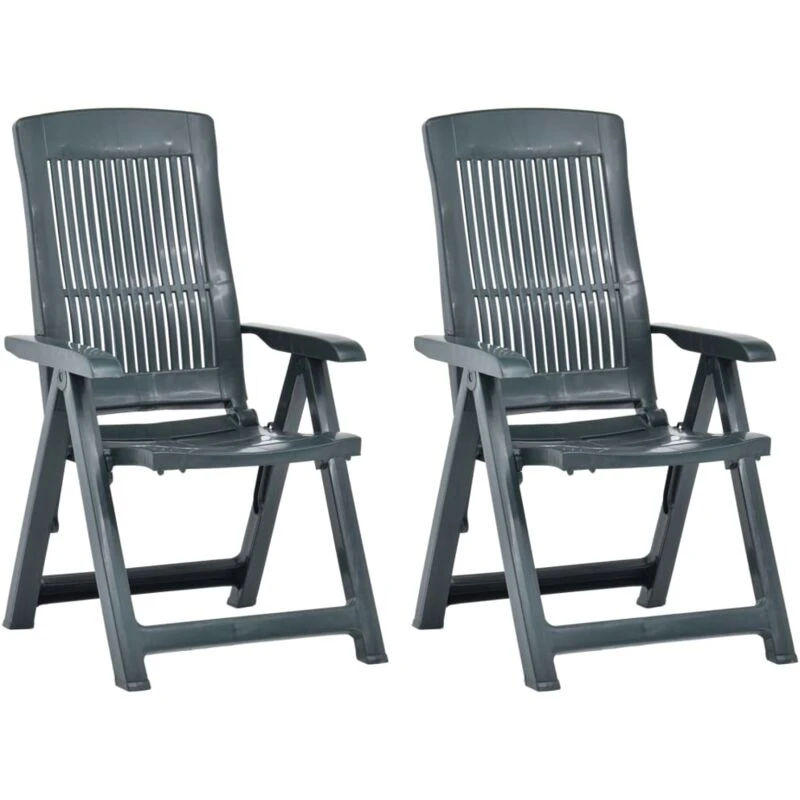 Image of VIDAXL Garden Reclining Chairs 2 pcs Plastic Green Vidaxl 8719883859514