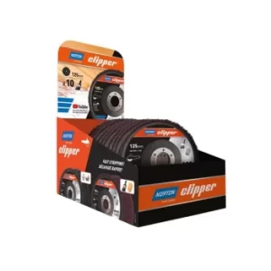 Image of Norton Clipper 115mm Rapid Strip Wood Counter Display of 10