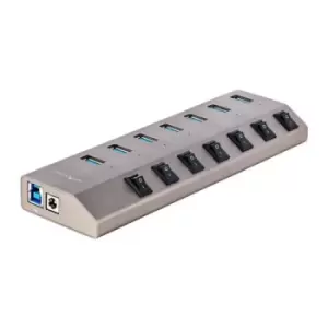 Image of StarTech.com 7-Port Self-Powered USB-C Hub with Individual On/Off Switches USB 3.0 5Gbps Expansion Hub w/Power Supply Desktop/Laptop USB-C to USB-A Hu