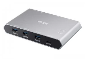 Image of Aten 2-Port USB-C Gen 2 Sharing Switch with Power Pass-through