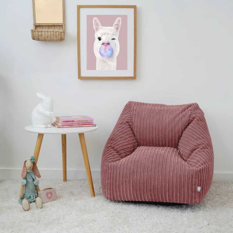 Image of rucomfy Beanbags rucomfy Jumbo Cord Big Kids Snuggle Chair - Blush Pink 094-BKSNCH-BPNK