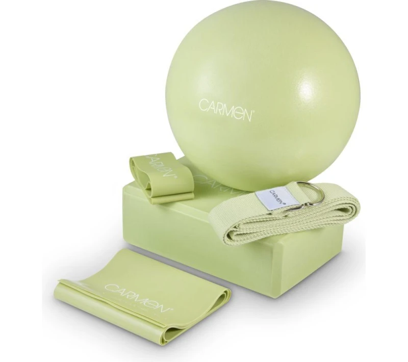 Image of CARMEN 5 Piece Yoga Starter Kit - Green 5056784511817